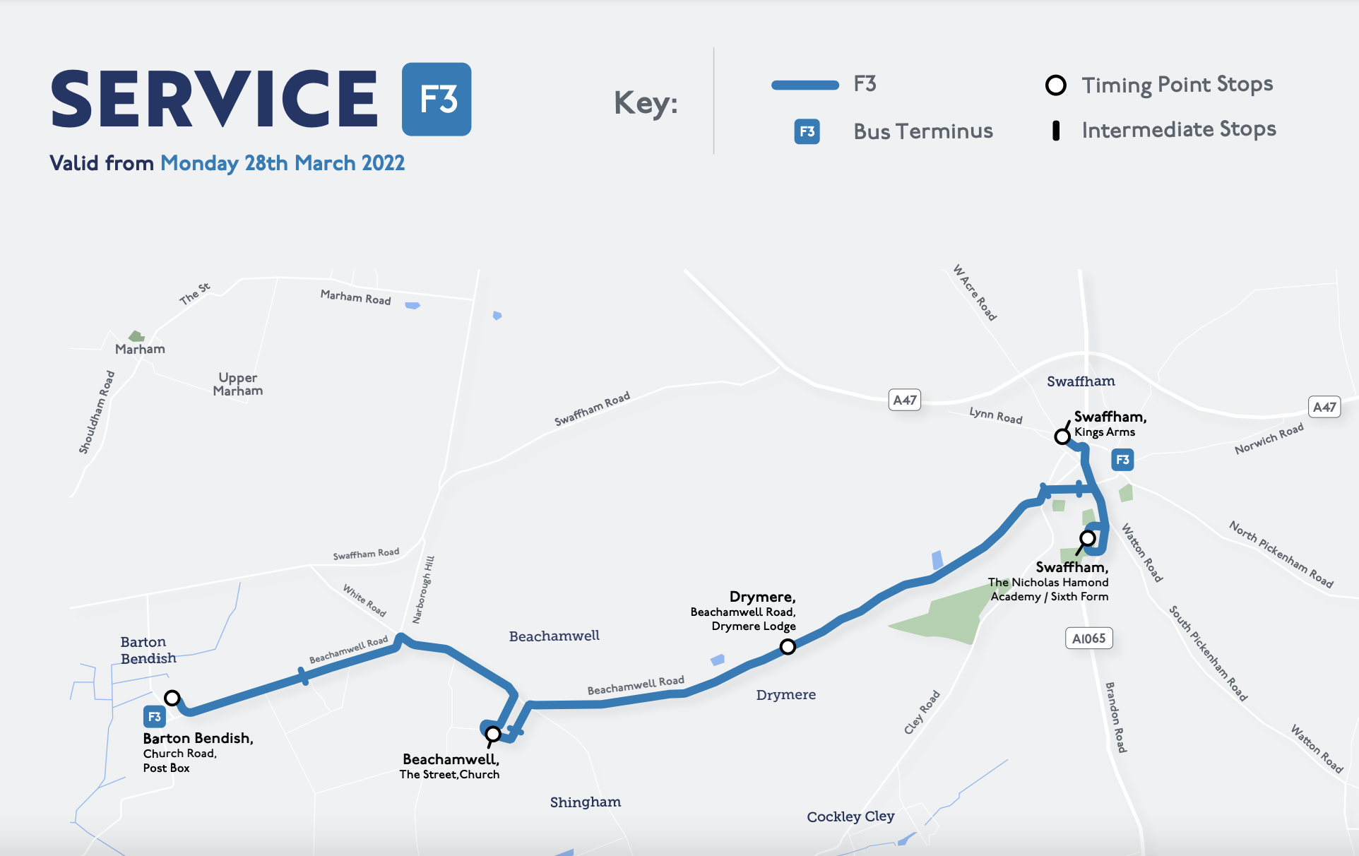 flexibus+ F3 route map